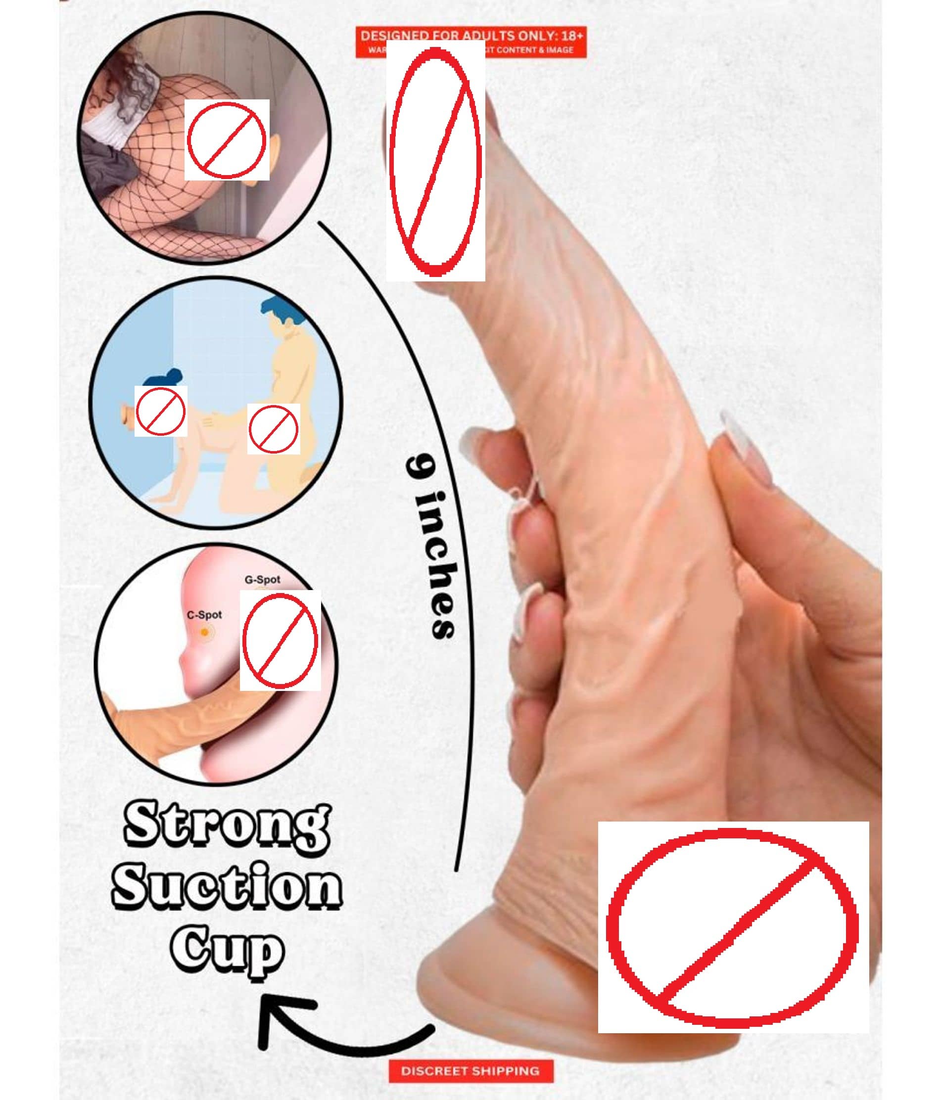 9 Inch Suction Base Stud Realastic Feeling Dildo For Women BY SEX TANTRA