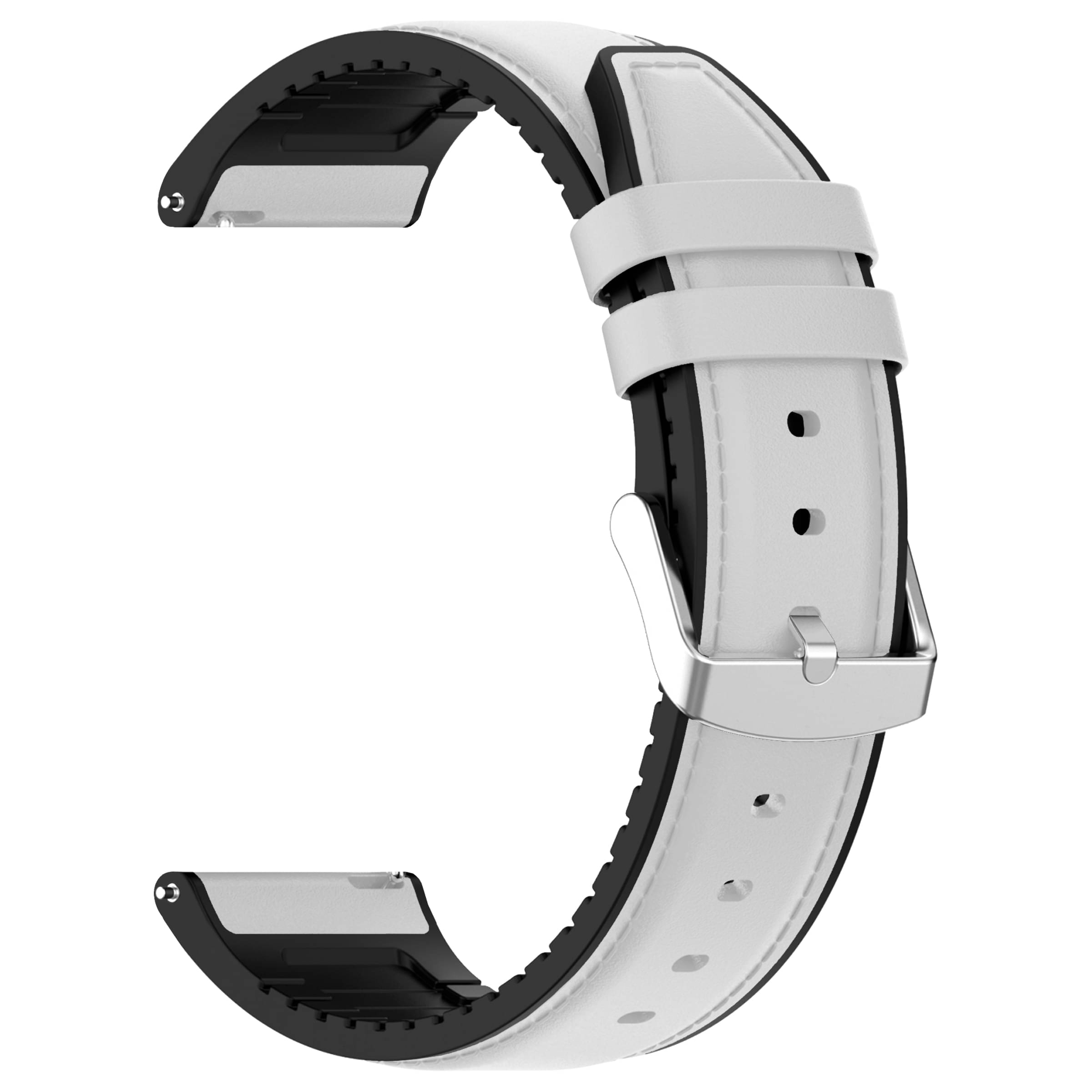     			ACM Watch Strap Leather Silicone 22mm compatible with Boat Wave Primia Talk Smartwatch Belt Luxury Band White