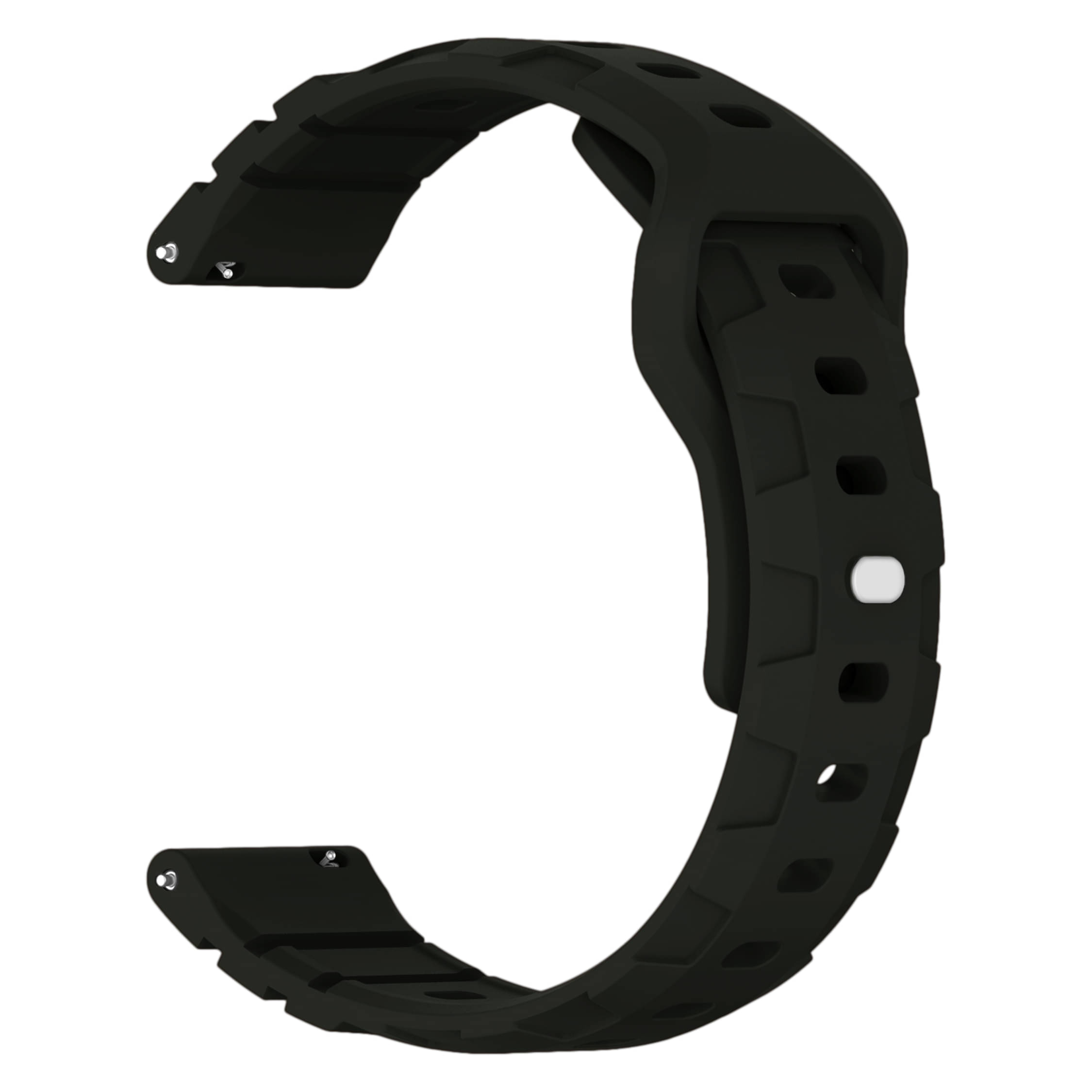 ACM Watch Strap Silicone Belt 22mm compatible with Pebble Revolve Smartwatch Button Closure Band Black ACM Watch Strap Silicone Belt 22mm compatible with Pebble Revolve Smartwatch Button Closure Band Black