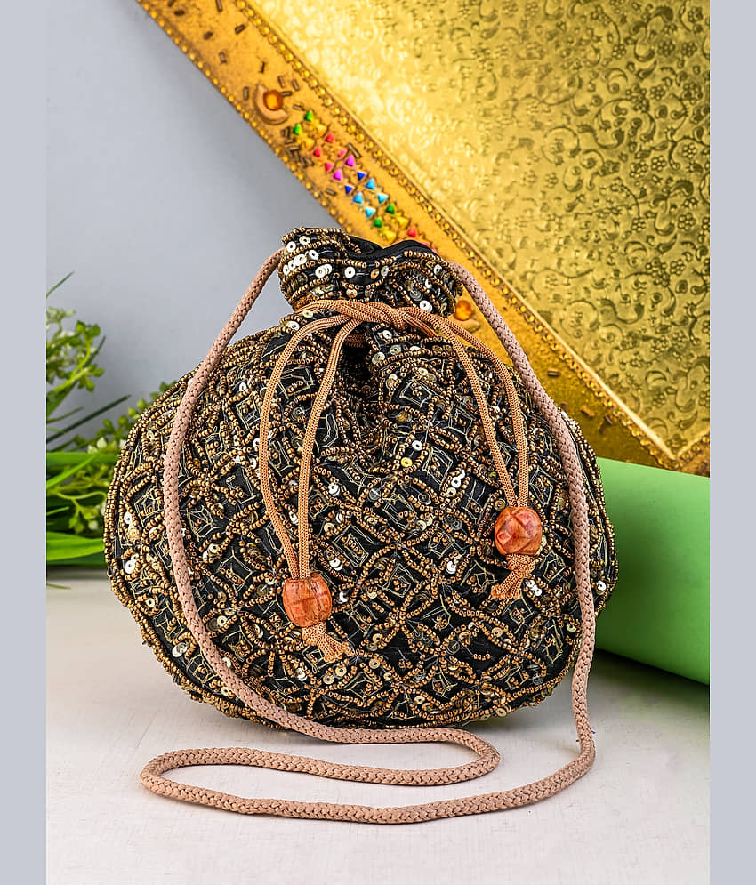 Anjaneya Creations Handheld Bag Fabric Set of 1 ( Black ) - Handbags | Buy online on ZillyBuy