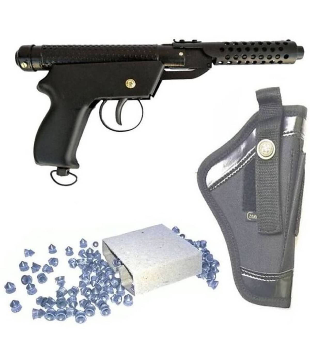 Bullet 2 Metal Big Size Full black Air Gun Pistol for target practicing with 200 Pellets free and Gun Cover Free Bullet 2 Metal Big Size Full black Air Gun Pistol for target practicing with 200 Pellets free and Gun Cover Free