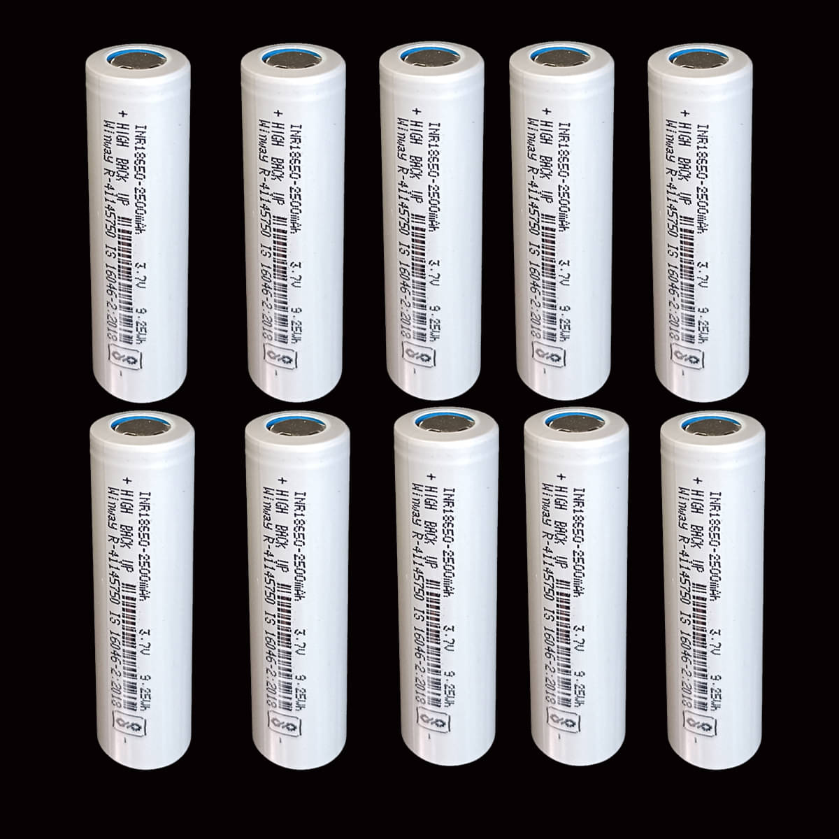 CONSONANTIAM Pack of 10, 3.7 Volt 2500 mAH Winway Lithium Rechargeable Battery use for Led Light, Bluetooth Speaker, Power Bank, Trimmer, Laptop, Battery Student Project Etc. CONSONANTIAM Pack of 10, 3.7 Volt 2500 mAH Winway Lithium Rechargeable Battery use for Led Light, Bluetooth Speaker, Power Bank, Trimmer, Laptop, Battery Student Project Etc.