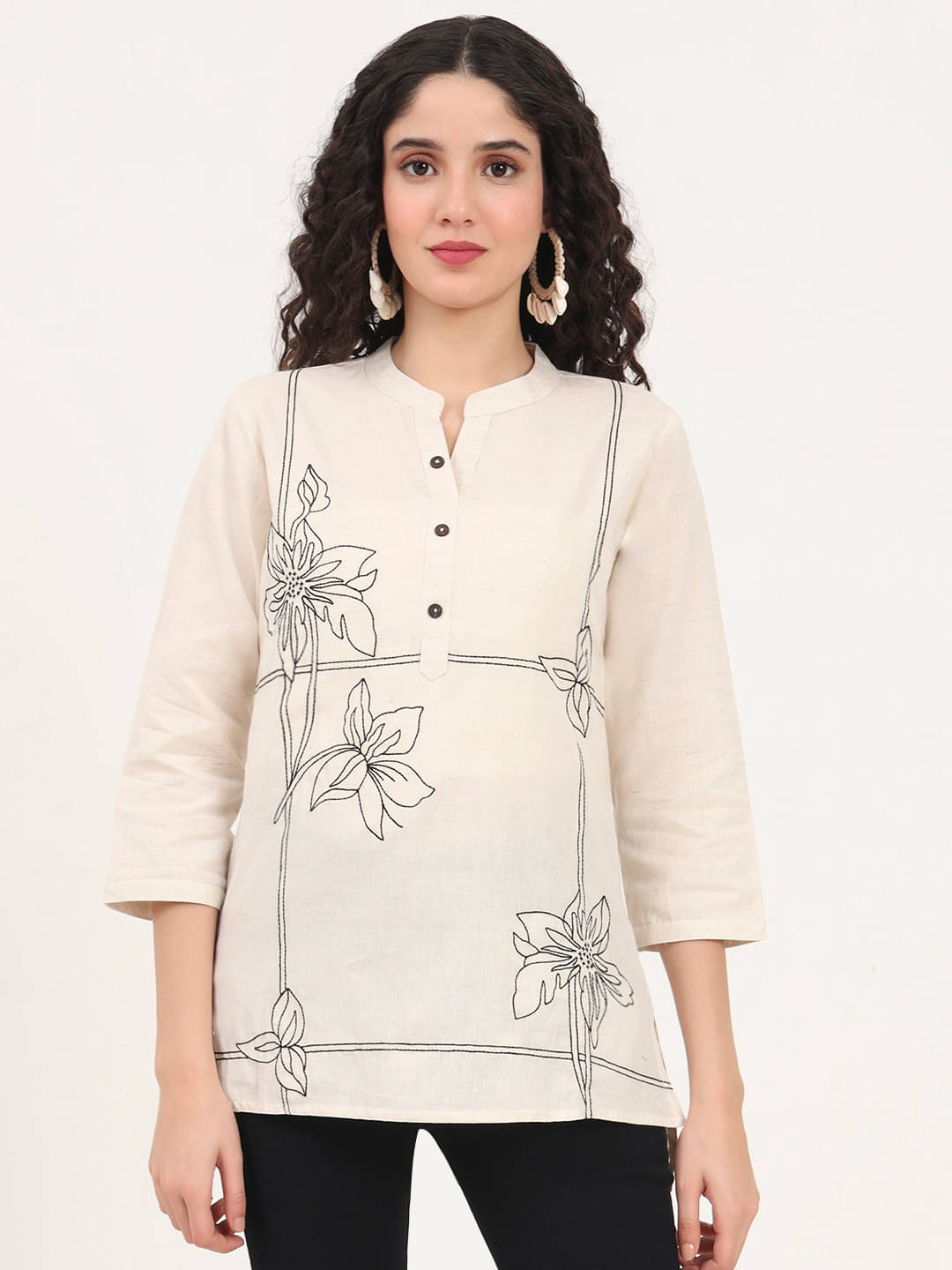 Divena Women's Cotton Tunic ( Black )     			Divena Women's Cotton Tunic ( Black )