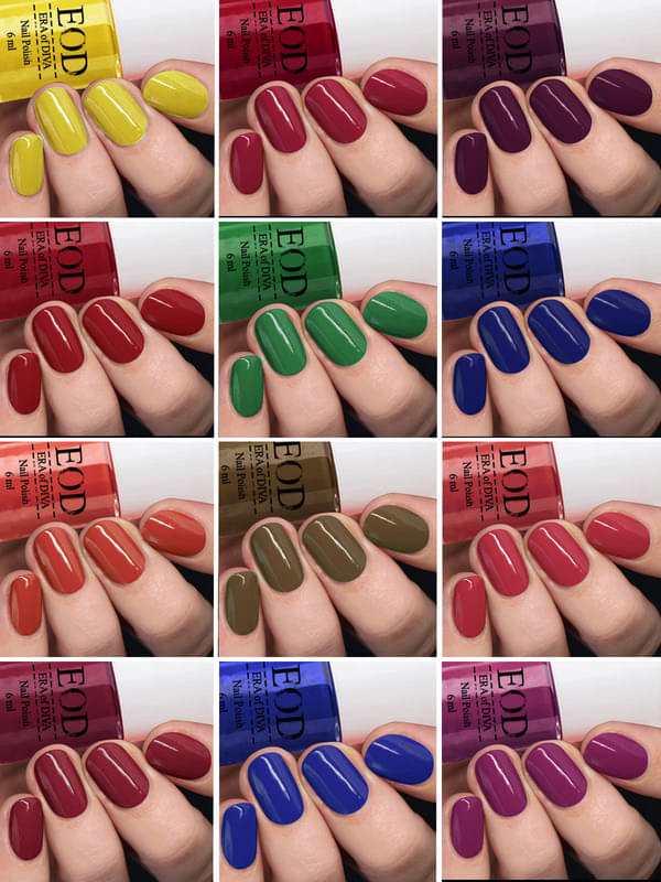     			EOD Glossy Trendy Nail Polish Set, Multi Colour, 6ml each (Pack of 12)