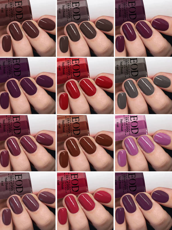     			EOD Glossy Glam Nail Polish Set, Multi Colour, 6ml each (Pack of 12)