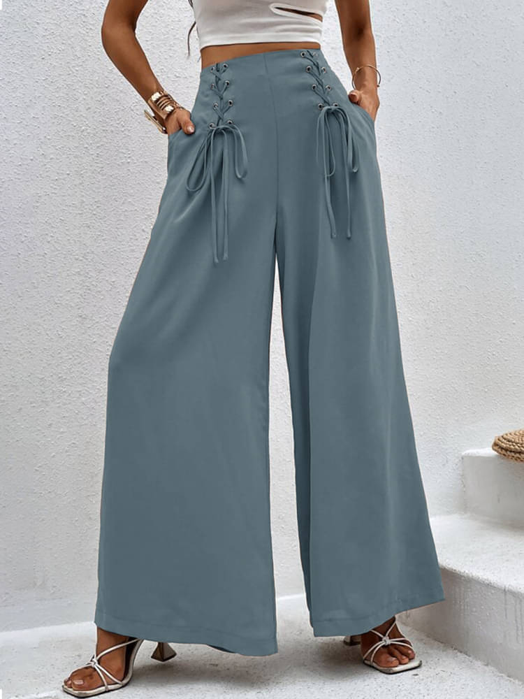 Eyebogler Pack of 1 Cotton Blend Loose Women's Casual Pants ( Grey ) Eyebogler Pack of 1 Cotton Blend Loose Women's Casual Pants ( Grey )