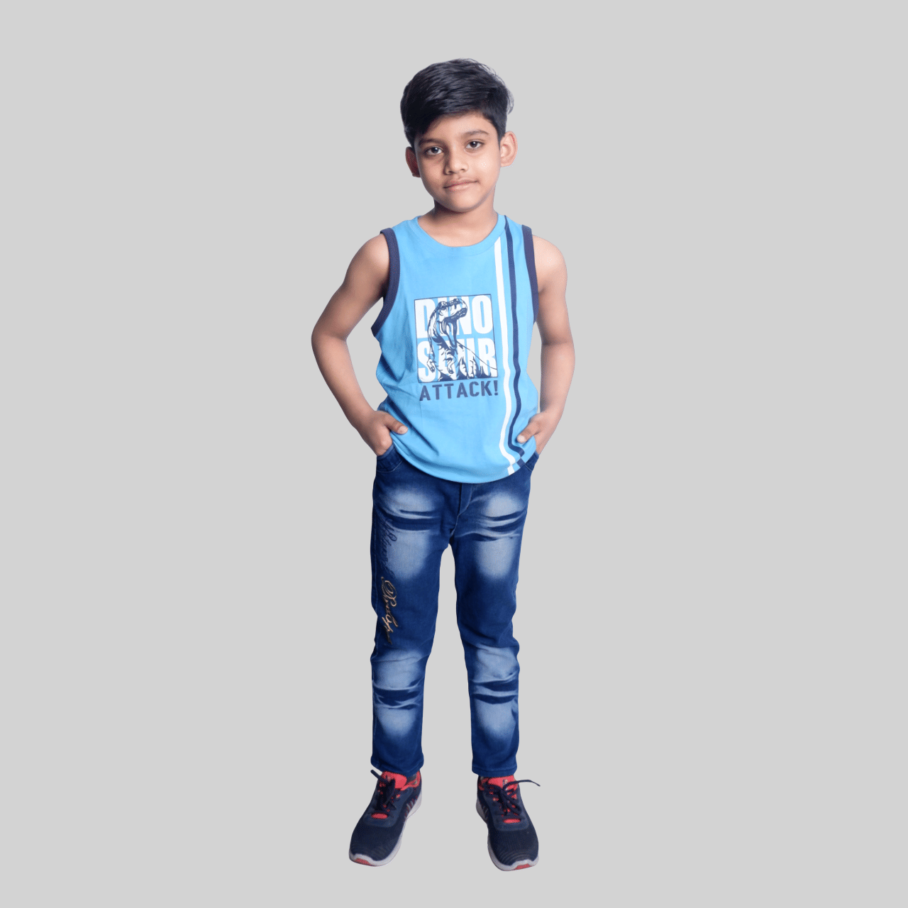     			Kidzee Kingdom Pack of 10 Boys Cotton T-Shirt ( Light Blue )