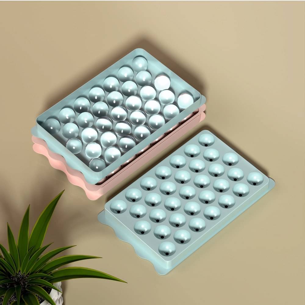     			OFFYX Round Ice Cube Tray Light Green 2 Pcs