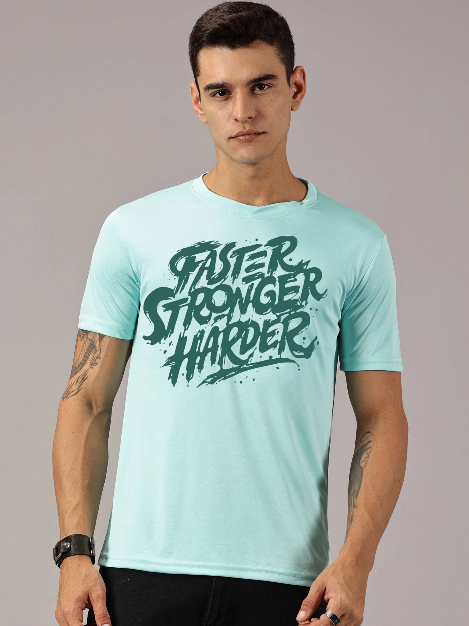     			RodZen Polyester Regular Fit Printed Half Sleeves Men's Round T-Shirt - Green ( Pack of 1 )