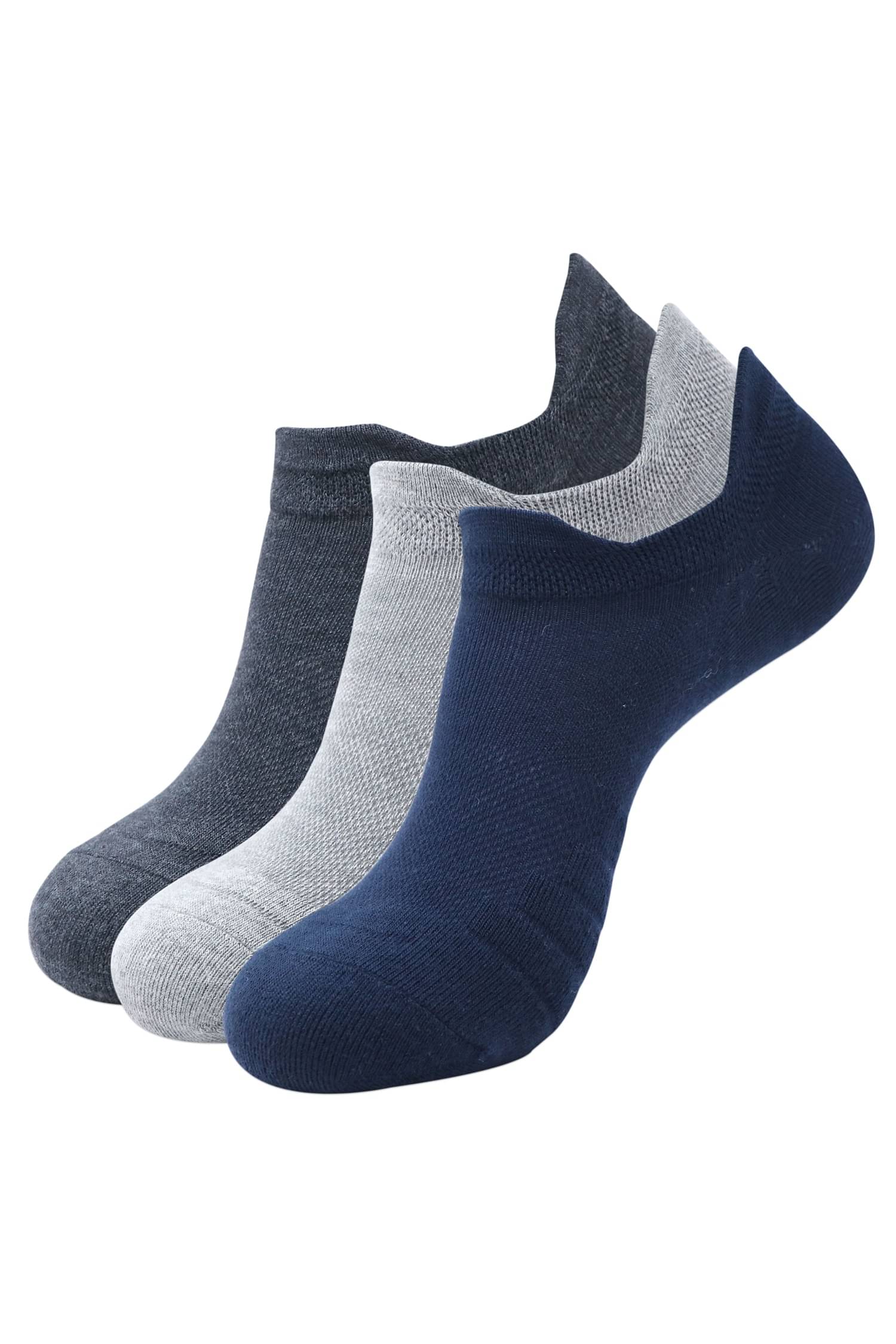     			SOCKSXPRESS Pack of 3 Men's Cotton No Show Socks ( Black )