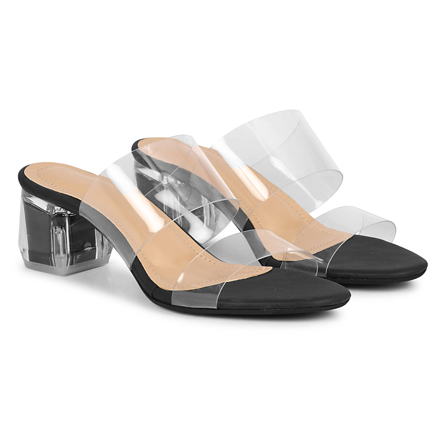     			Saheb Black Women's Slip On Heels