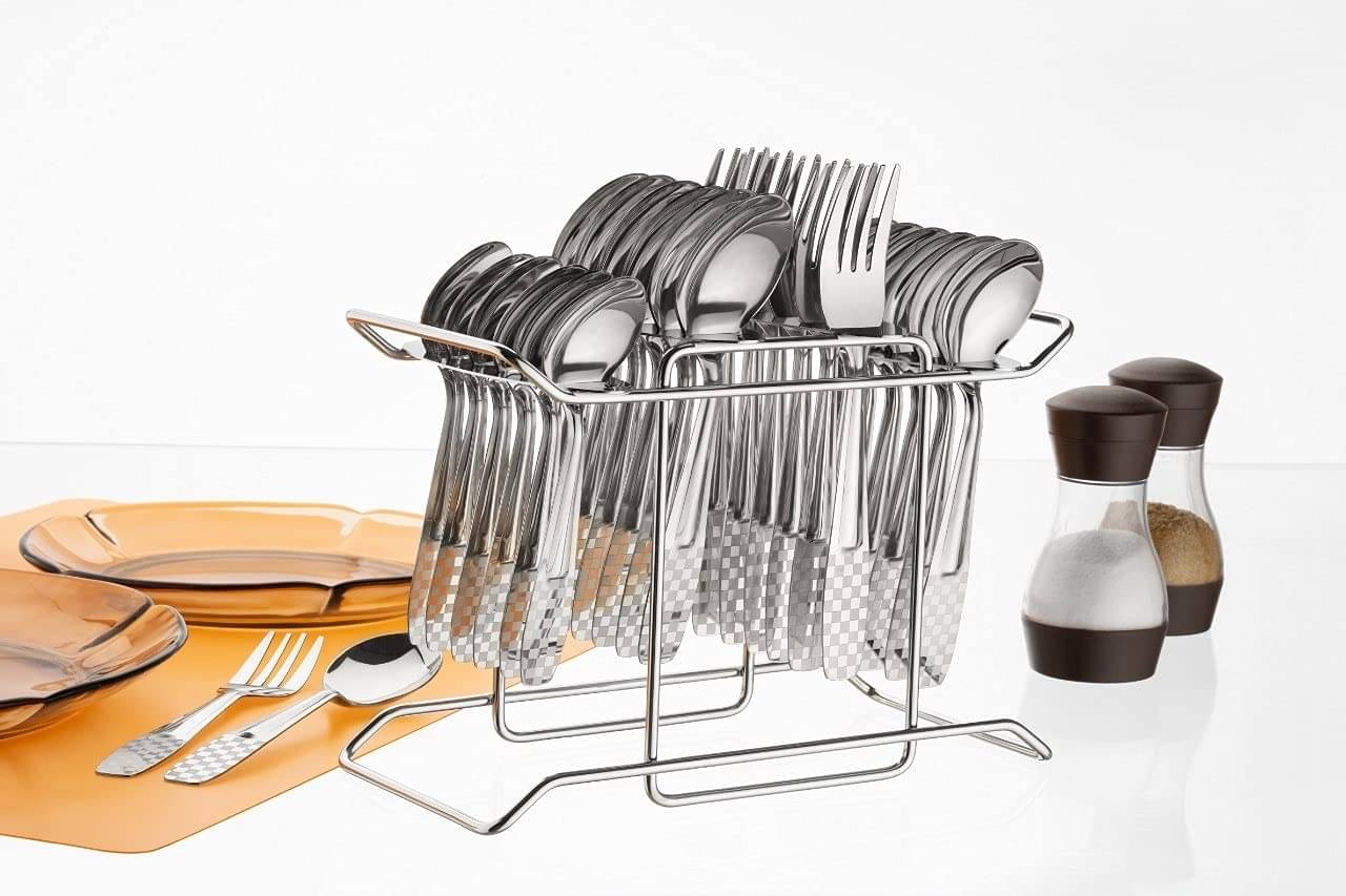     			Shree Gokul Cutlery Set Set of24 Stainless Steel Plain Cutlery Set Steel ( Pack of 1 )