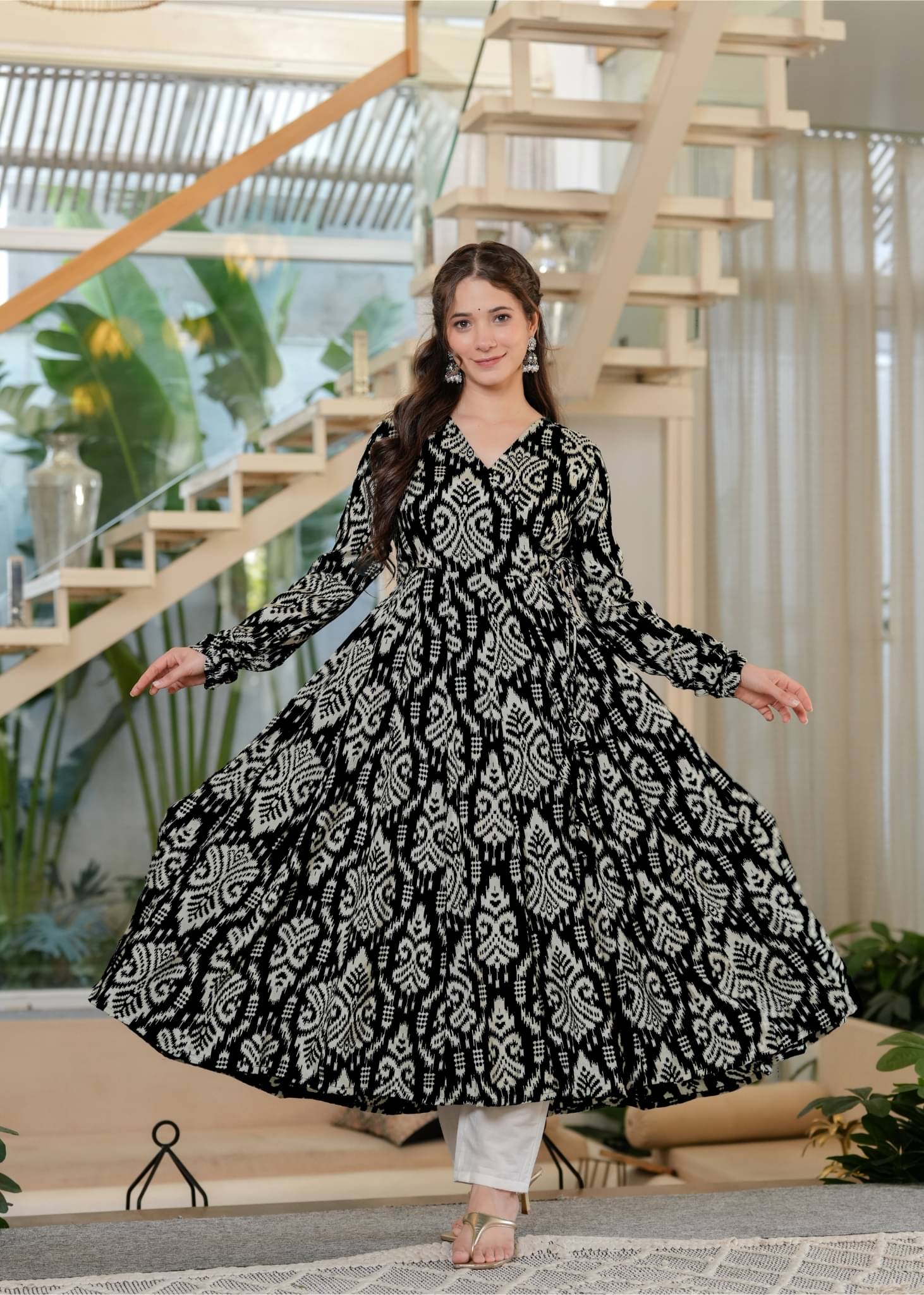 Sitaram Designer Cotton Printed Kurti With Pants Women's Stitched Salwar Suit - Black ( Pack of 1 ) Sitaram Designer Cotton Printed Kurti With Pants Women's Stitched Salwar Suit - Black ( Pack of 1 )