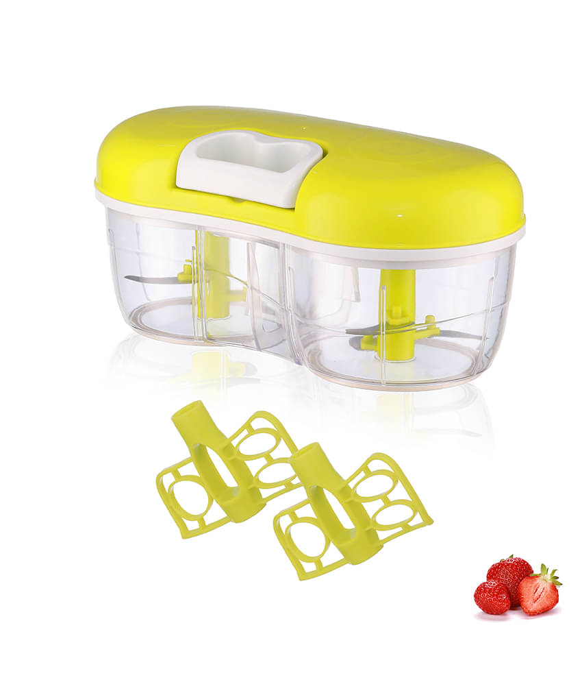 Trueware Double Decker Lime Green Virgin Plastic Mannual Chopper 900 ml ( Pack of 1 ) Trueware Double Decker Lime Green Virgin Plastic Mannual Chopper 900 ml ( Pack of 1 )