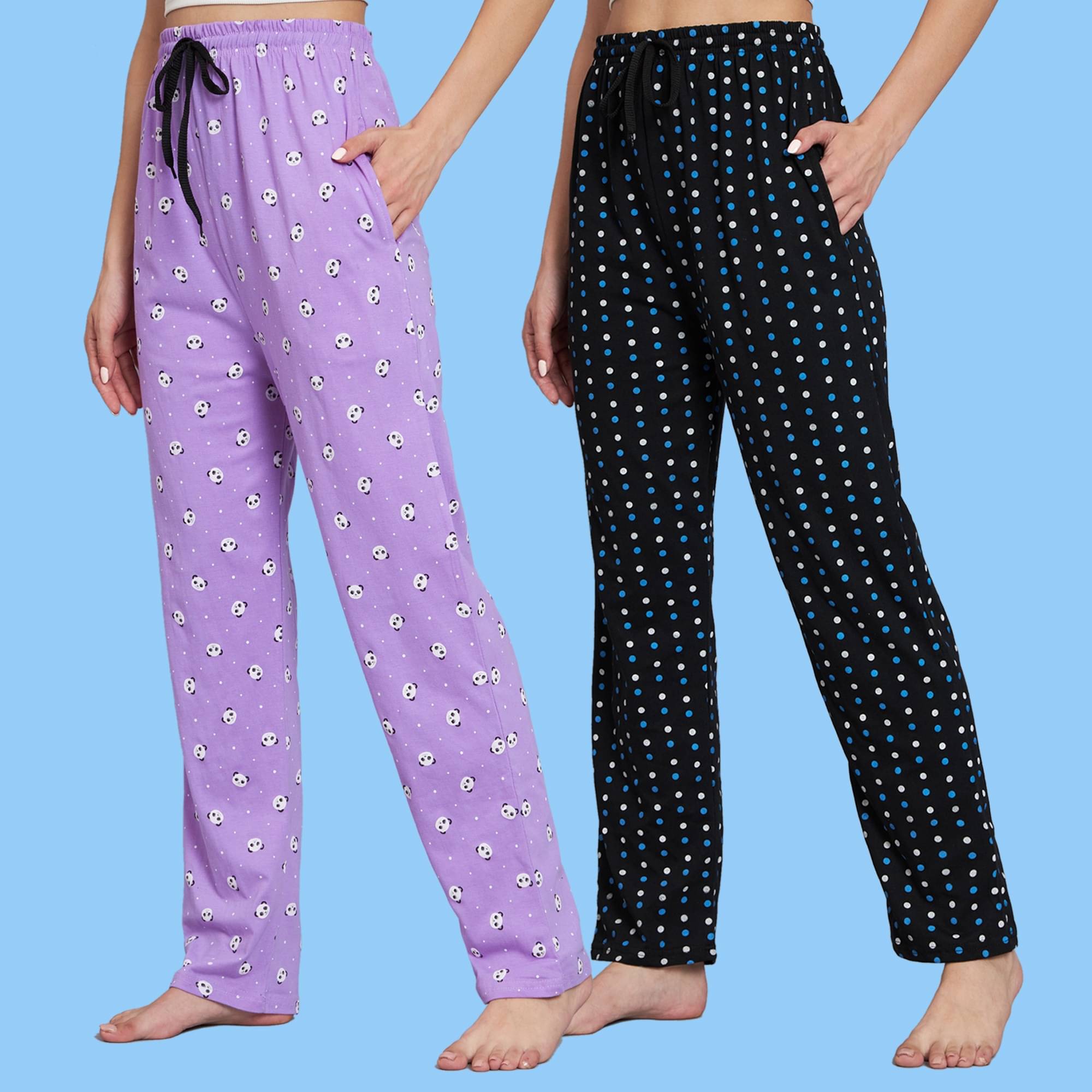     			ZEPPI Multicolor Cotton Women's Nightwear Pyjama ( Pack of 2 )