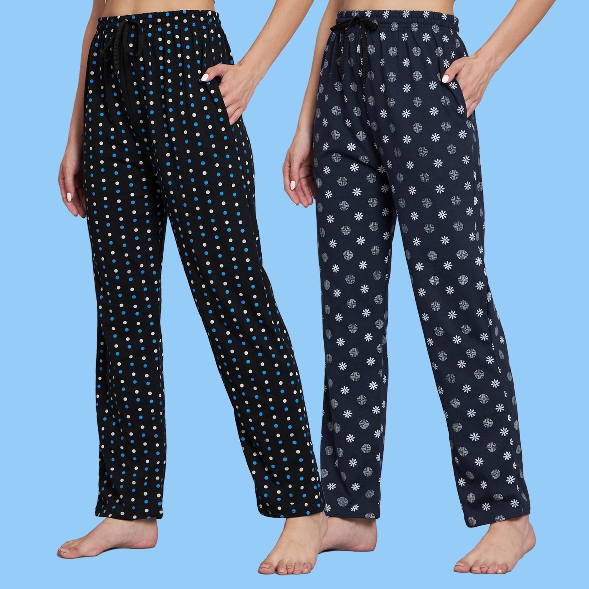     			ZEPPI Multicolor Cotton Women's Nightwear Pyjama ( Pack of 2 )