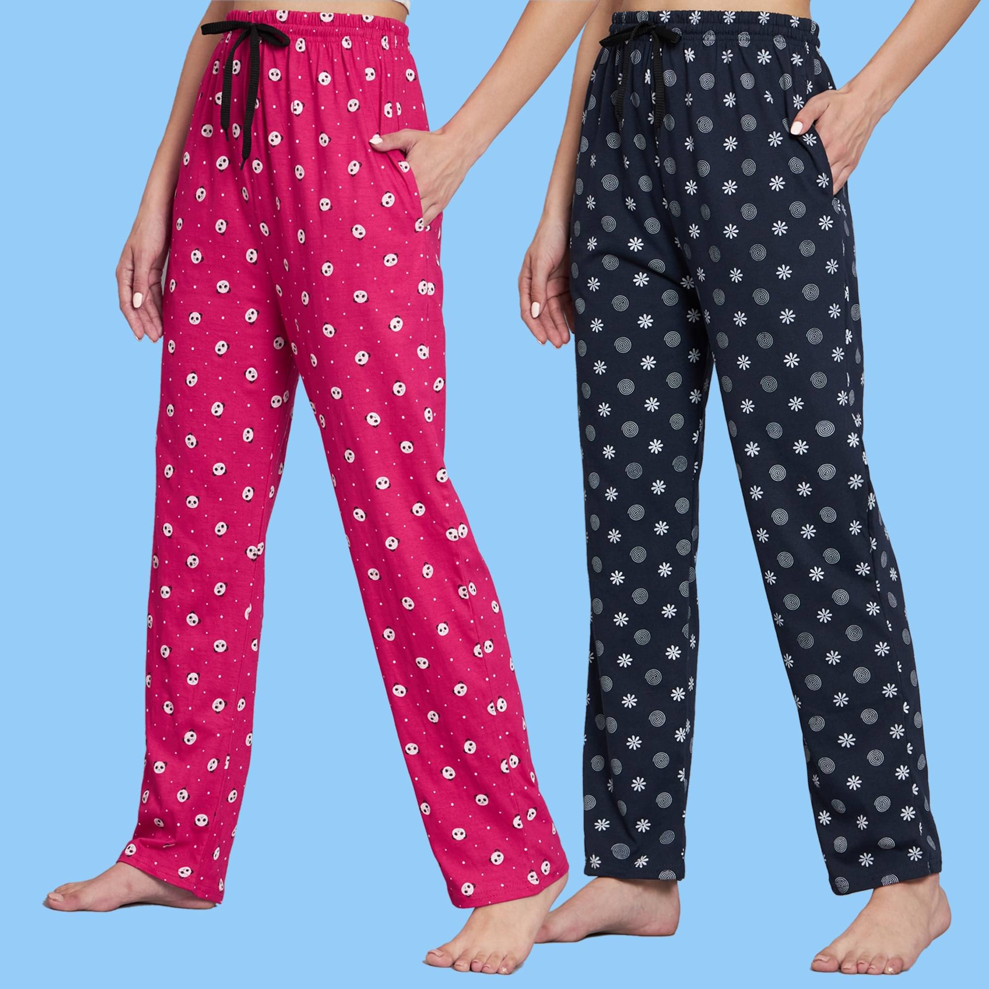     			ZEPPI Multicolor Cotton Women's Nightwear Pyjama ( Pack of 2 )