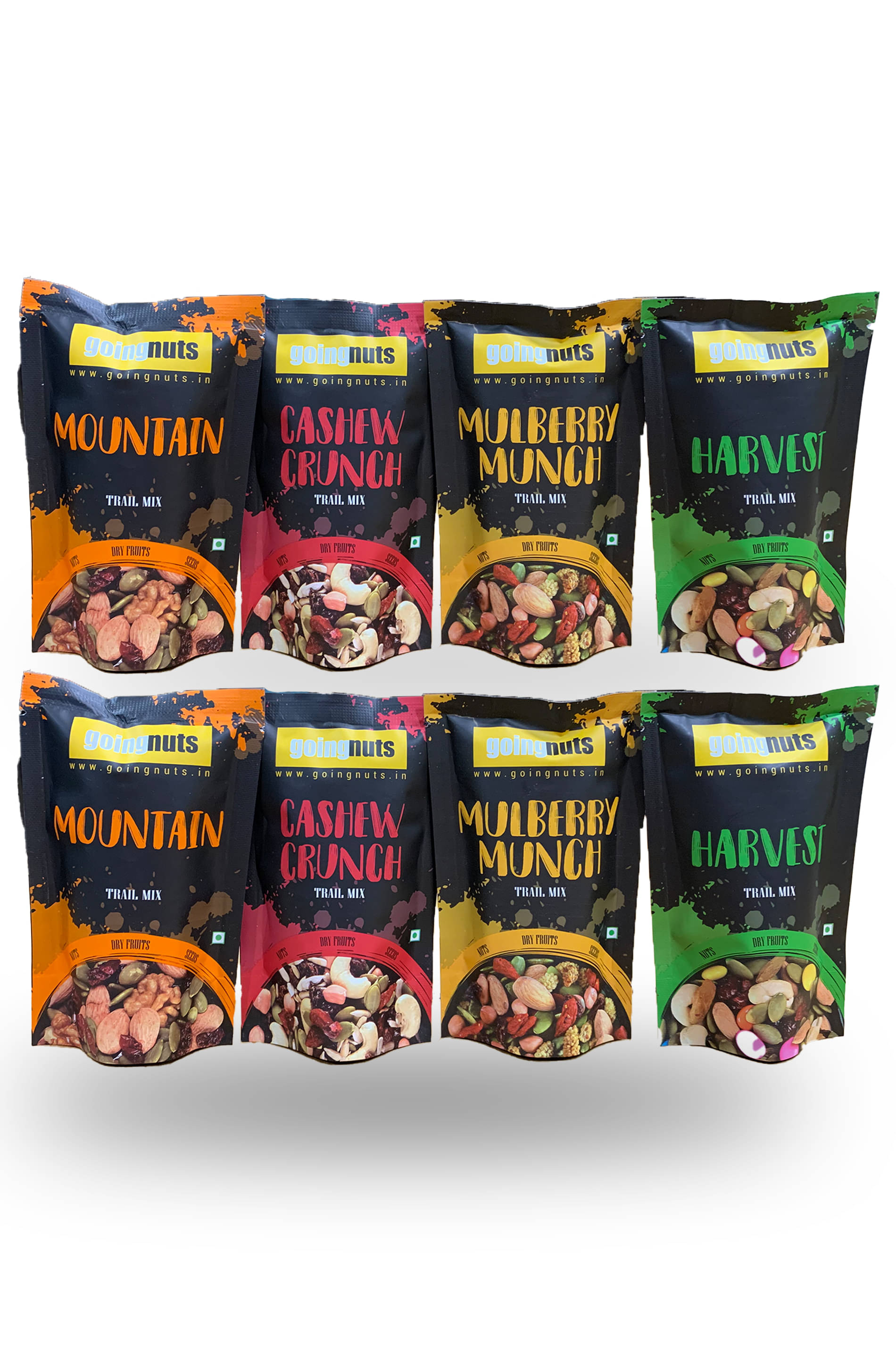 Goingnuts Premium Trail Mix Nuts, Dry Fruits, Seeds & Berries Mix 220g (Pack of 8) Goingnuts Premium Trail Mix Nuts, Dry Fruits, Seeds & Berries Mix 220g (Pack of 8)