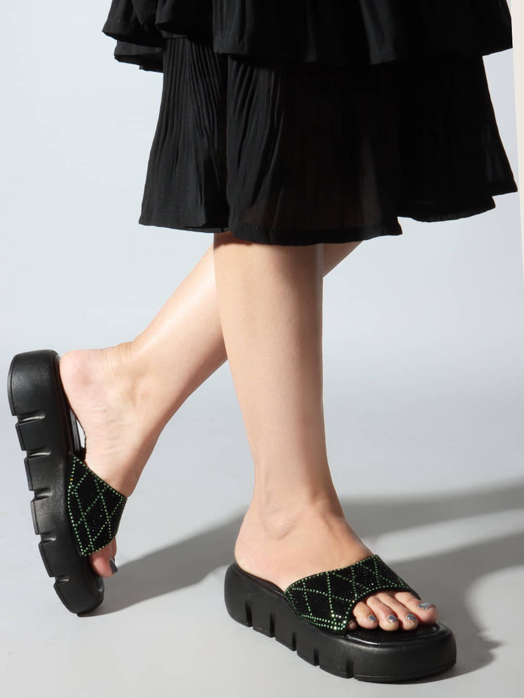     			madam glorious Green Women's Flats