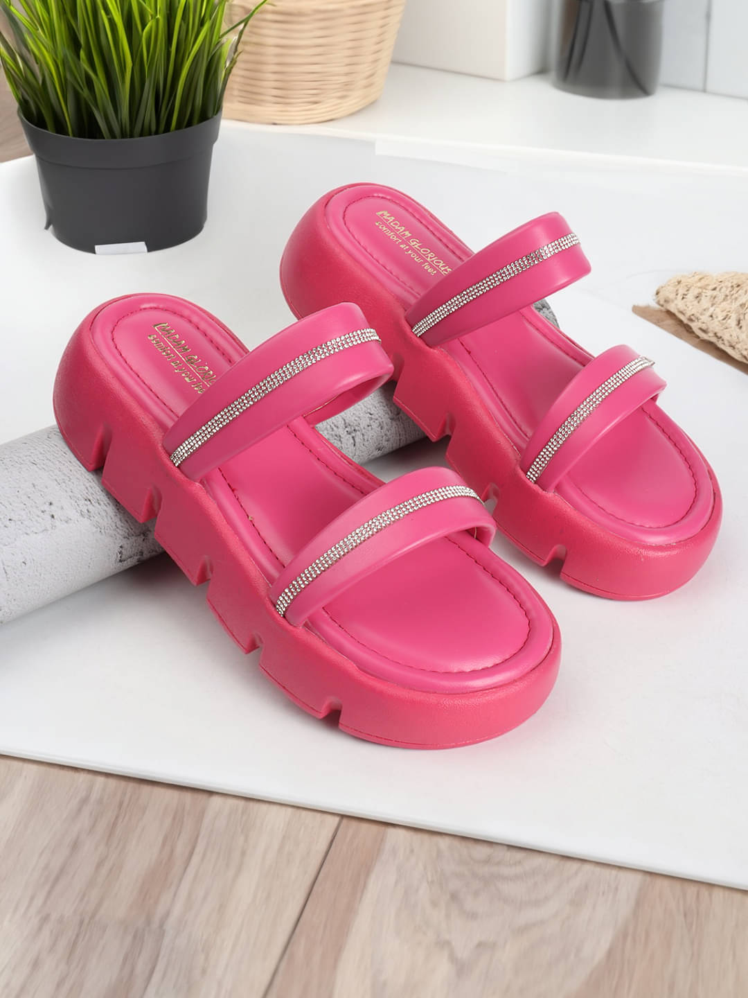     			madam glorious Pink Women's Flats