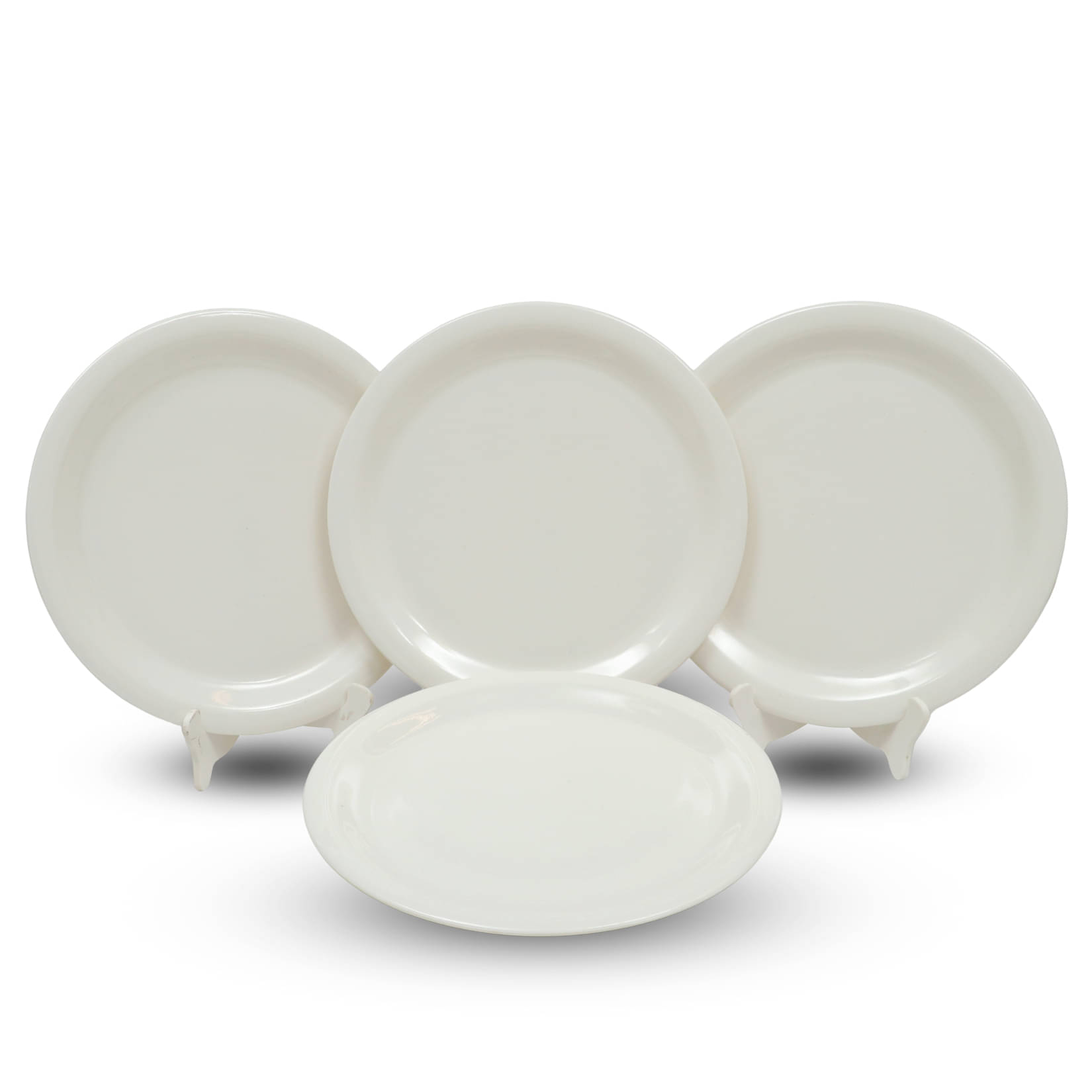     			ARIYA 4 Pcs Melamine White Full Plate