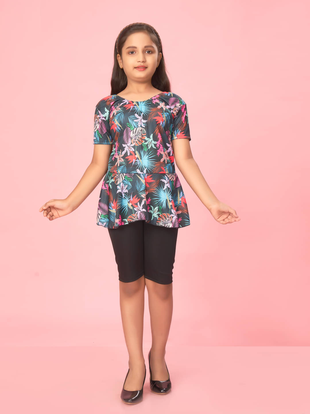     			Aarika Black One Piece Swimming Costume