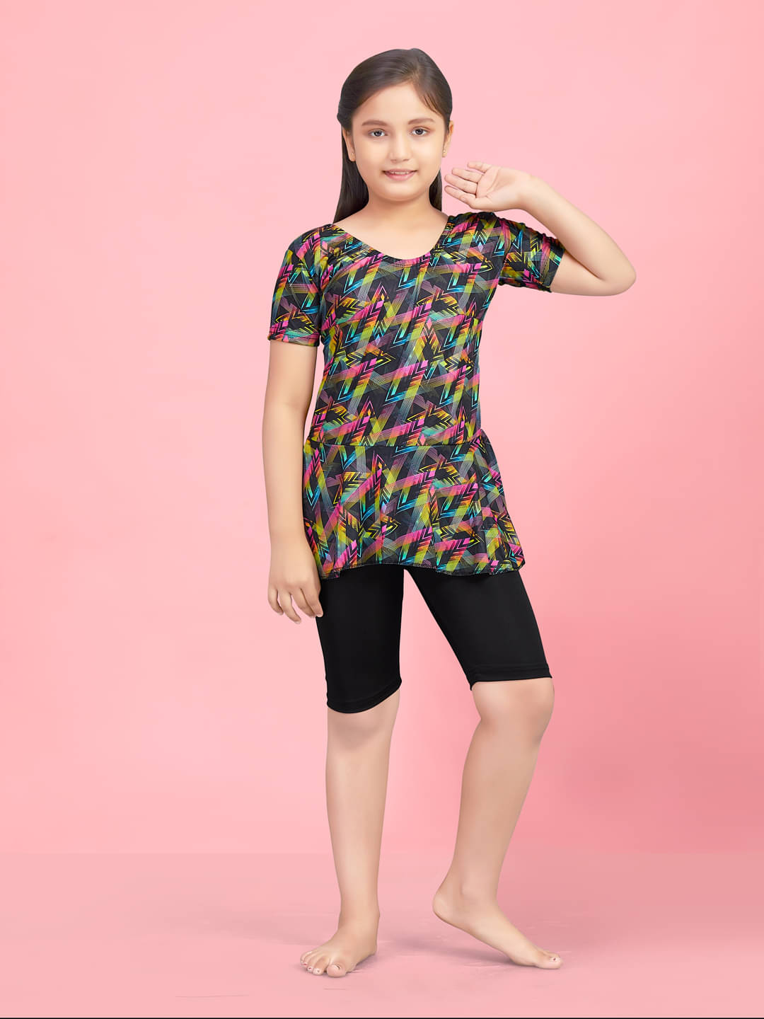     			Aarika Pink One Piece Swimming Costume