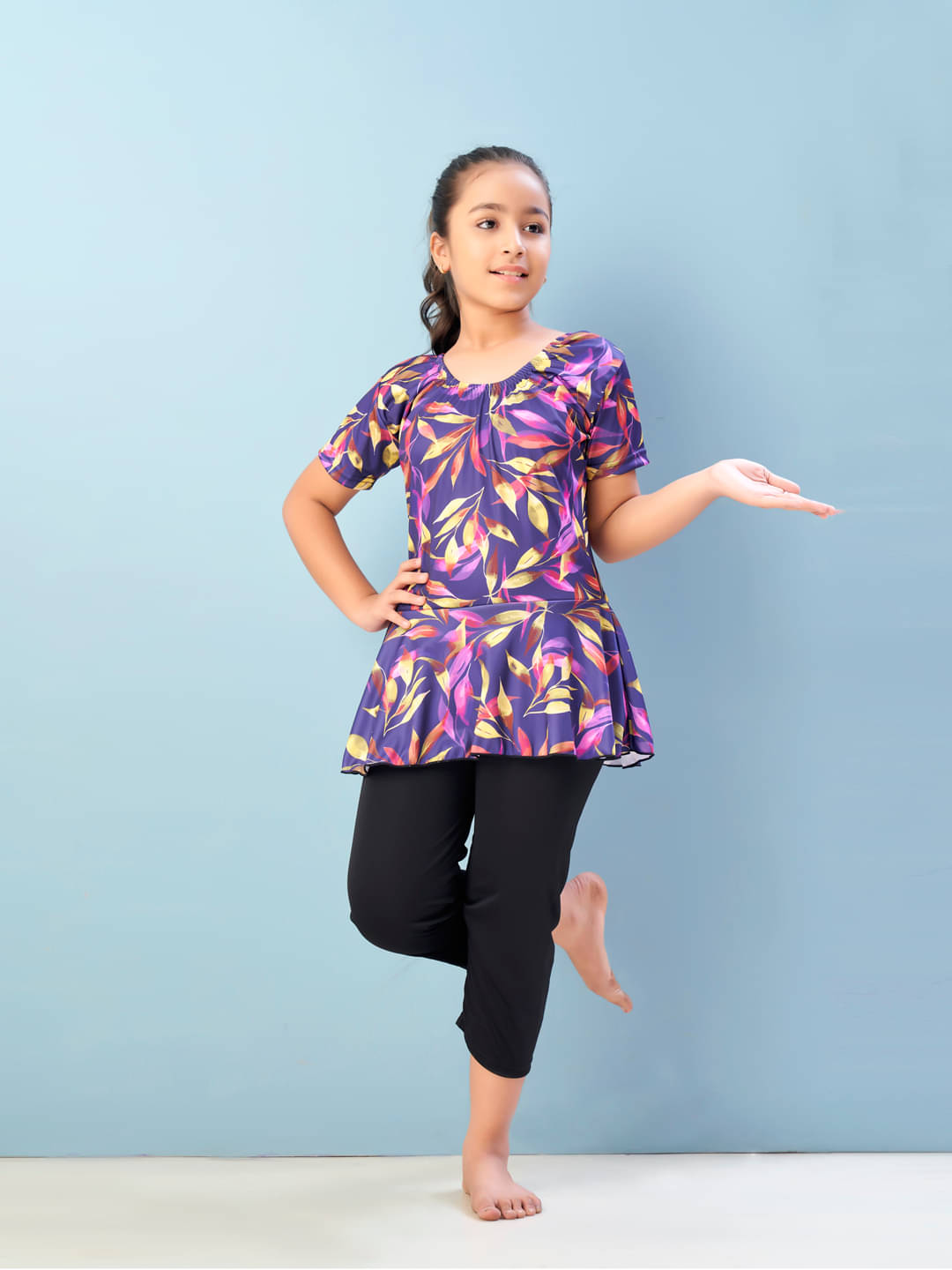     			Aarika Purple One Piece Swimming Costume