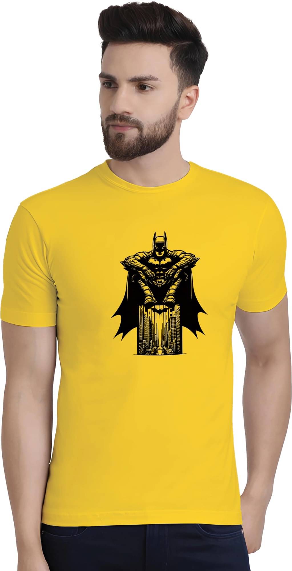 BINAYAK Cotton Regular Fit Printed Half Sleeves Men's Round T-Shirt - Yellow ( Pack of 1 ) BINAYAK Cotton Regular Fit Printed Half Sleeves Men's Round T-Shirt - Yellow ( Pack of 1 )