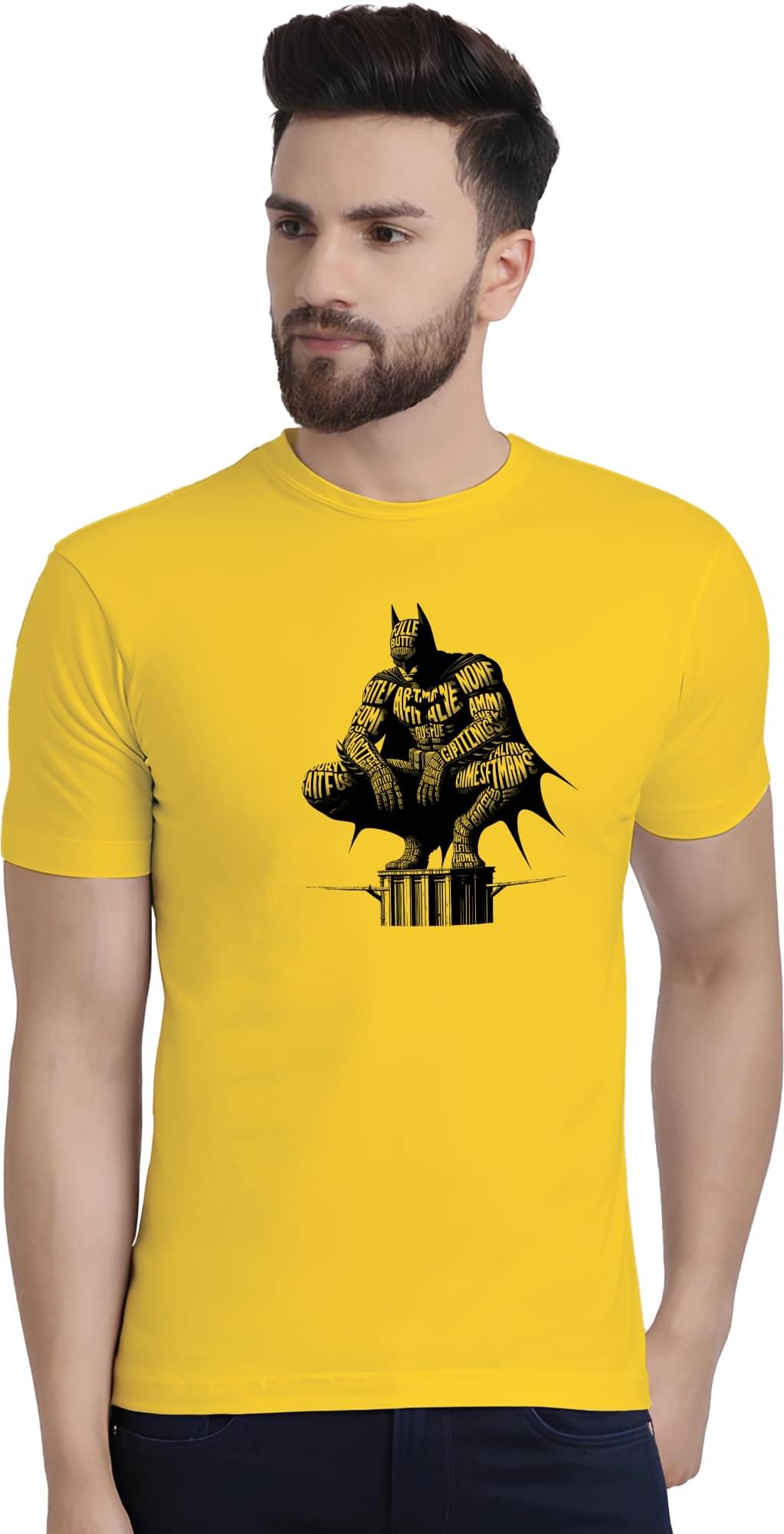BINAYAK Cotton Regular Fit Printed Half Sleeves Men's Round T-Shirt - Yellow ( Pack of 1 ) BINAYAK Cotton Regular Fit Printed Half Sleeves Men's Round T-Shirt - Yellow ( Pack of 1 )