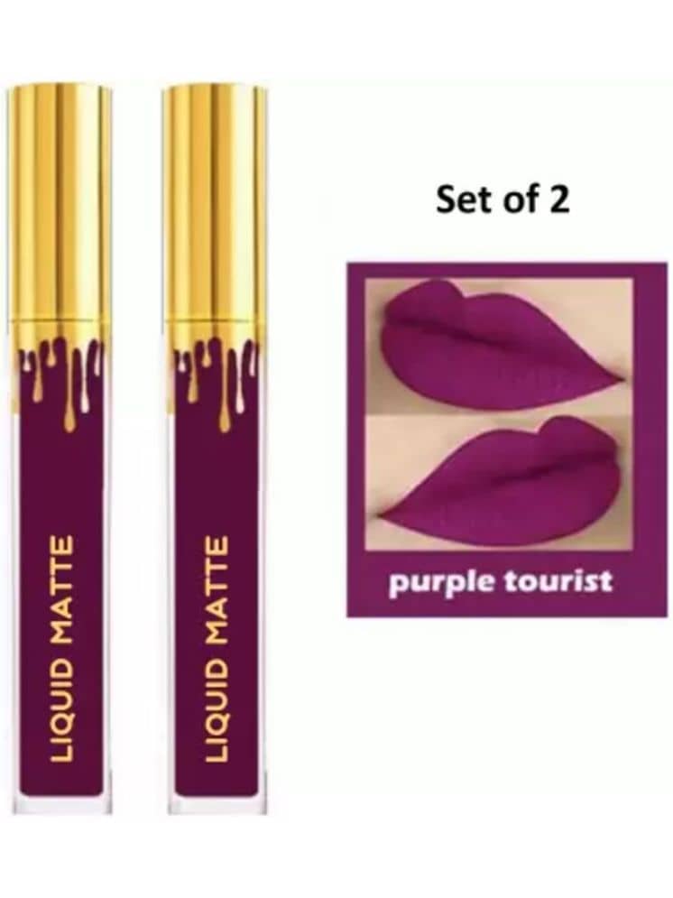 BLUSHIS Purple Waterproof Matte Lipstick (Pack of 2)