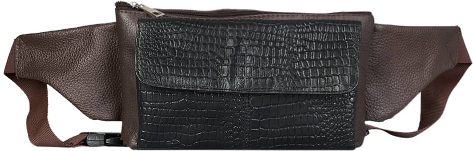     			CIMONI Travel Waist Bag Leather Tan Waist Pouch