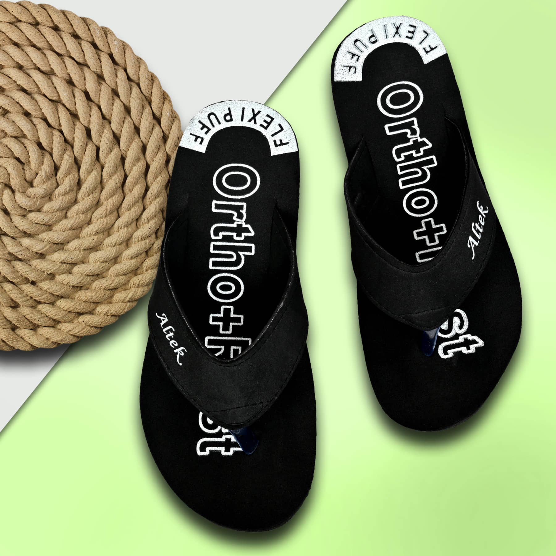 Chappal Wala Black Men's Thong Flip Flop