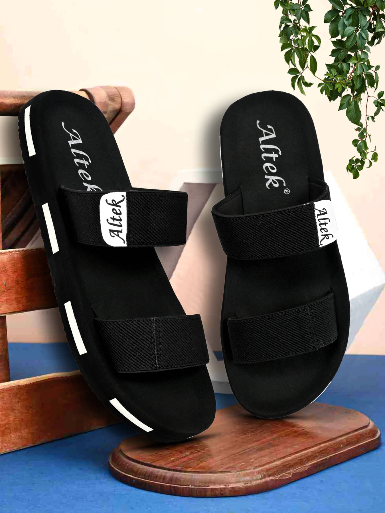 Chappal Wala Black Men's Thong Flip Flop