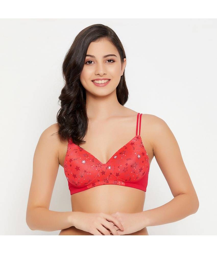     			Clovia Nylon Lightly Padded Women's Everyday Bra ( Red )