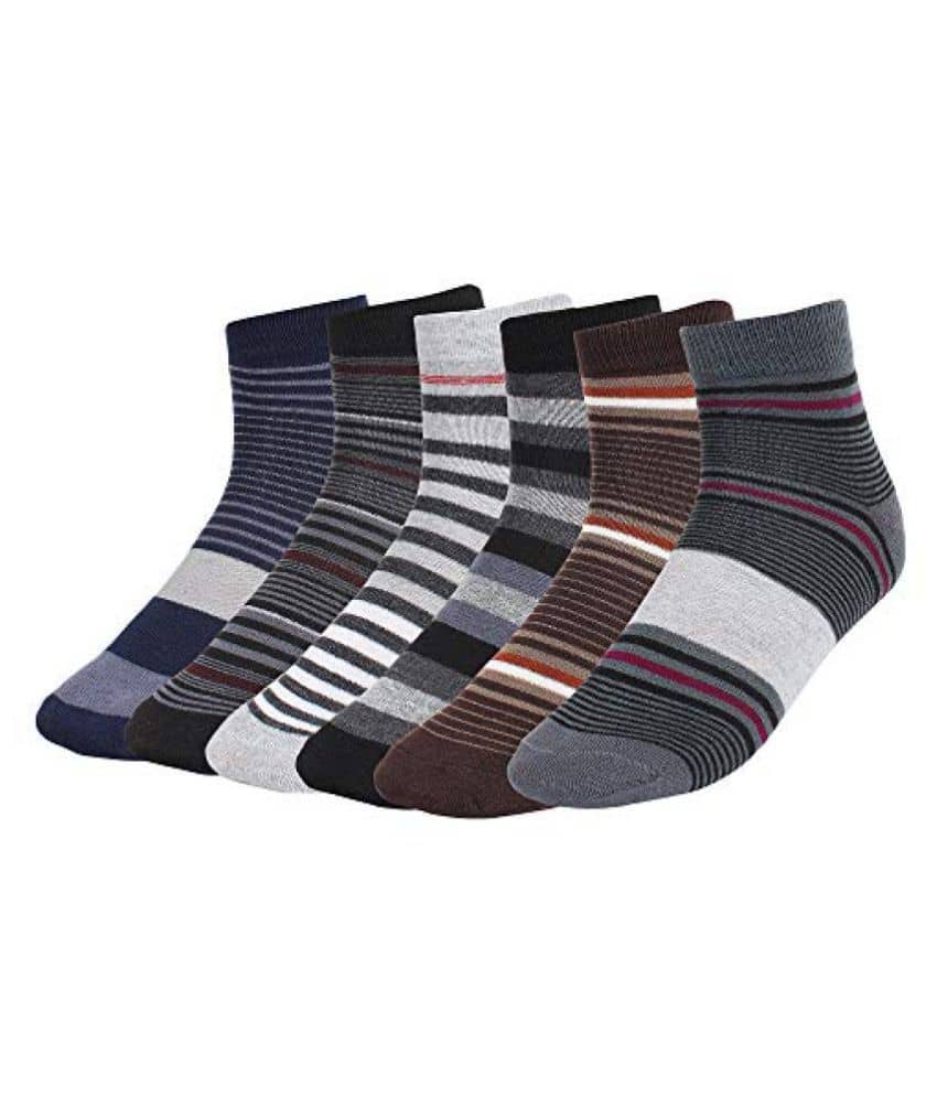 Creature - Cotton Men's Striped Multicolor Ankle Length Socks ( Pack of 6 )