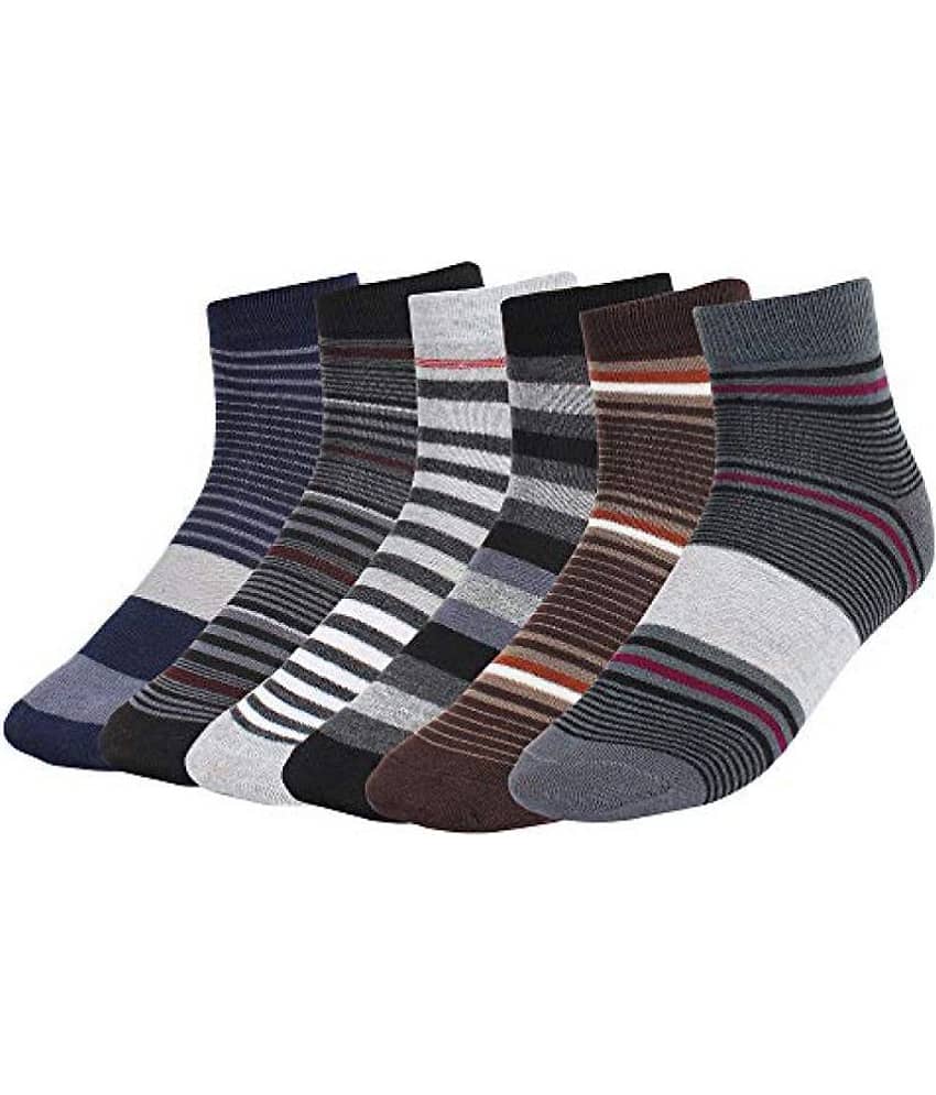 Creature - Cotton Men's Striped Multicolor Ankle Length Socks ( Pack of 6 )