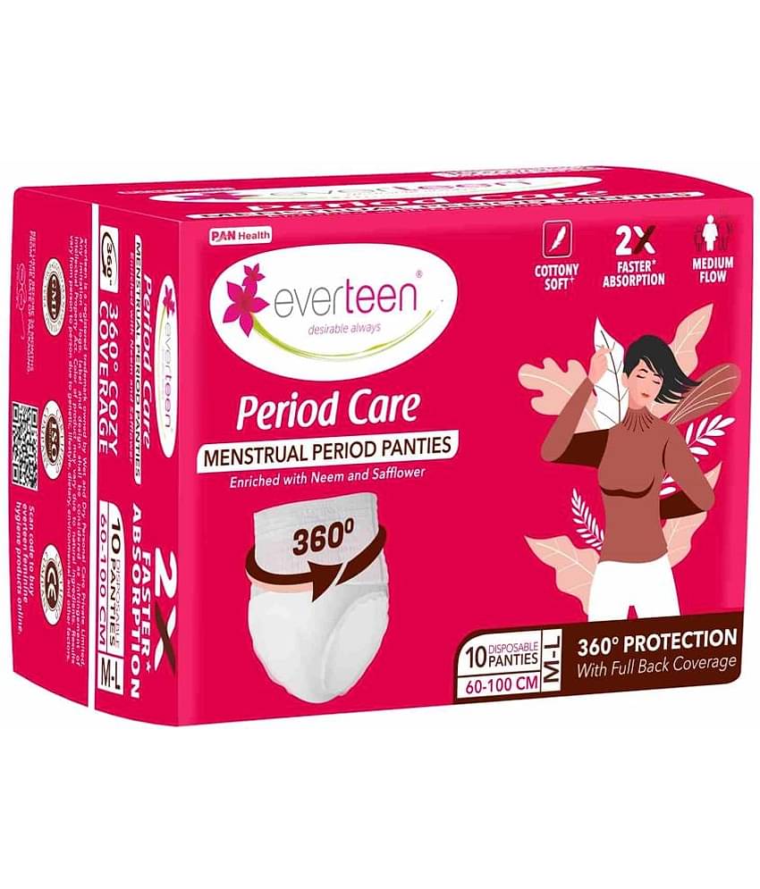 Everteen Cotton Dyed Women's Periods ( White ) M-L Period Panties