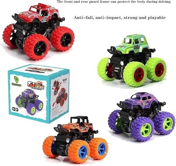 FREEDY Mini Trucks Friction Powered Cars for Kids Big Rubber Tires Baby Boys Super Cars Blaze Truck Children Gift Toys Mini Rock Crawler  (Multicolor, Pack of: 4)     			FREEDY Mini Trucks Friction Powered Cars for Kids Big Rubber Tires Baby Boys Super Cars Blaze Truck Children Gift Toys Mini Rock Crawler  (Multicolor, Pack of: 4)