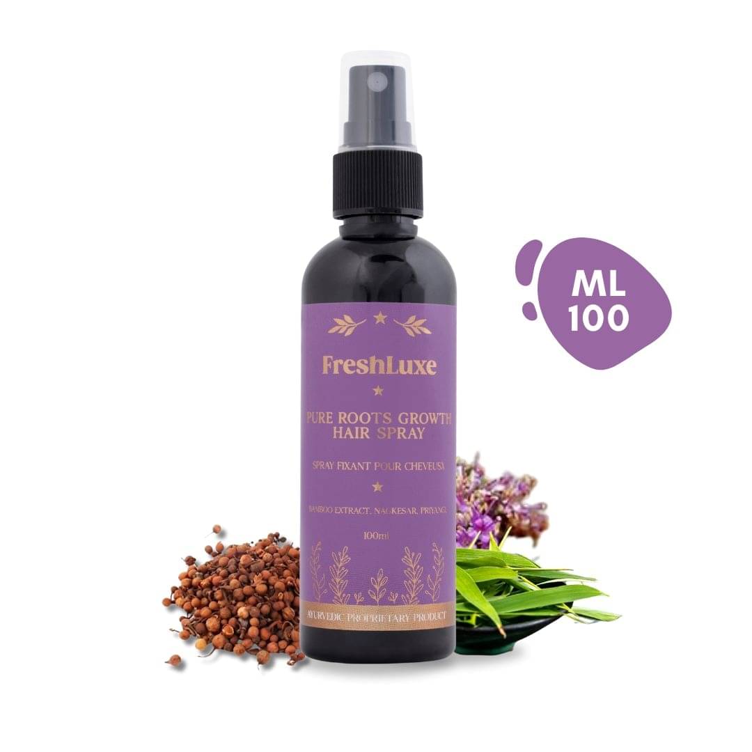 FreshLuxe Pure Roots Growth Hair Spray Bamboo Extract, Nagkesar, Priyangu Strengthen, Revitalize 100ml (Pack of 1)     			FreshLuxe Pure Roots Growth Hair Spray Bamboo Extract, Nagkesar, Priyangu Strengthen, Revitalize 100ml (Pack of 1)