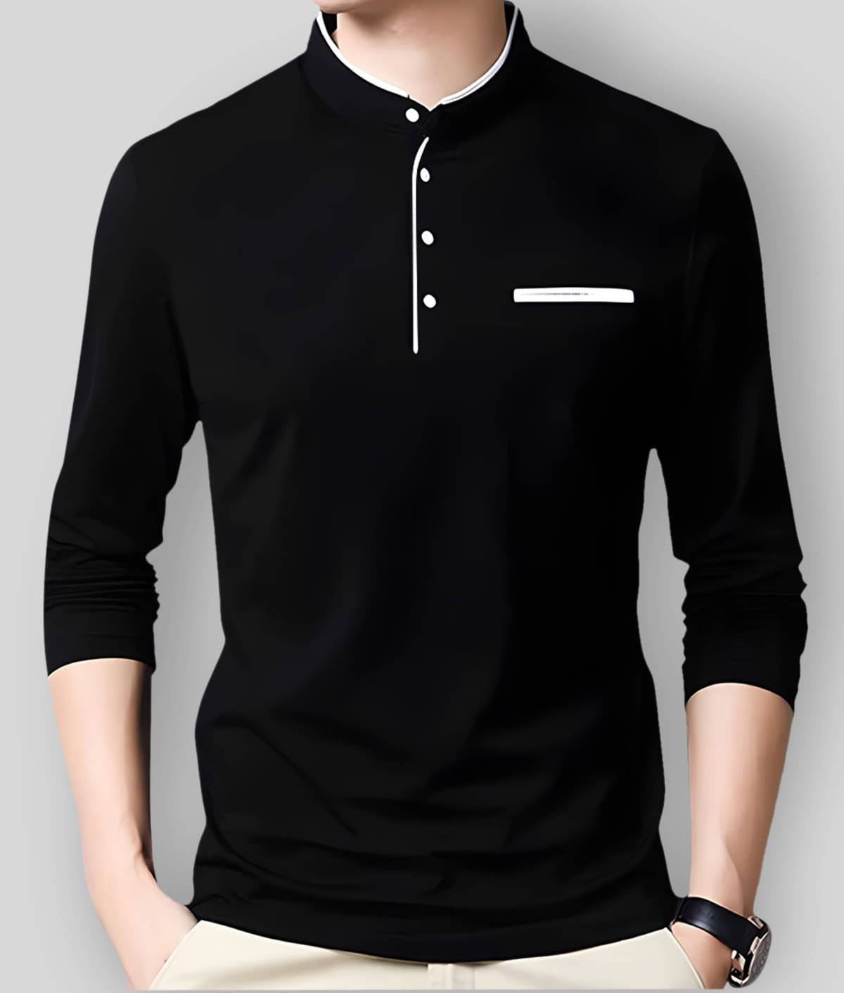     			GESPO Pack of 1 Cotton Blend Regular Fit Men's T-Shirt ( Black )