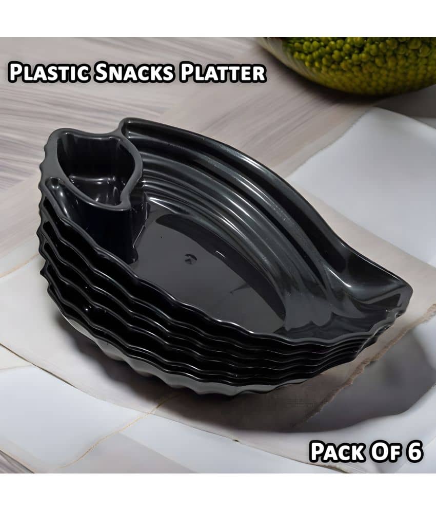 Inpro 6 Pcs Plastic Black Platter