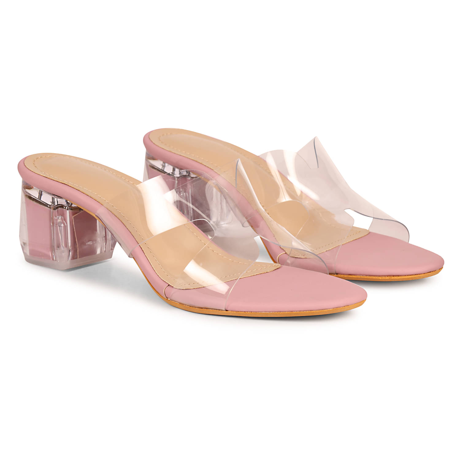     			Ishransh Peach Women's Slip On Heels