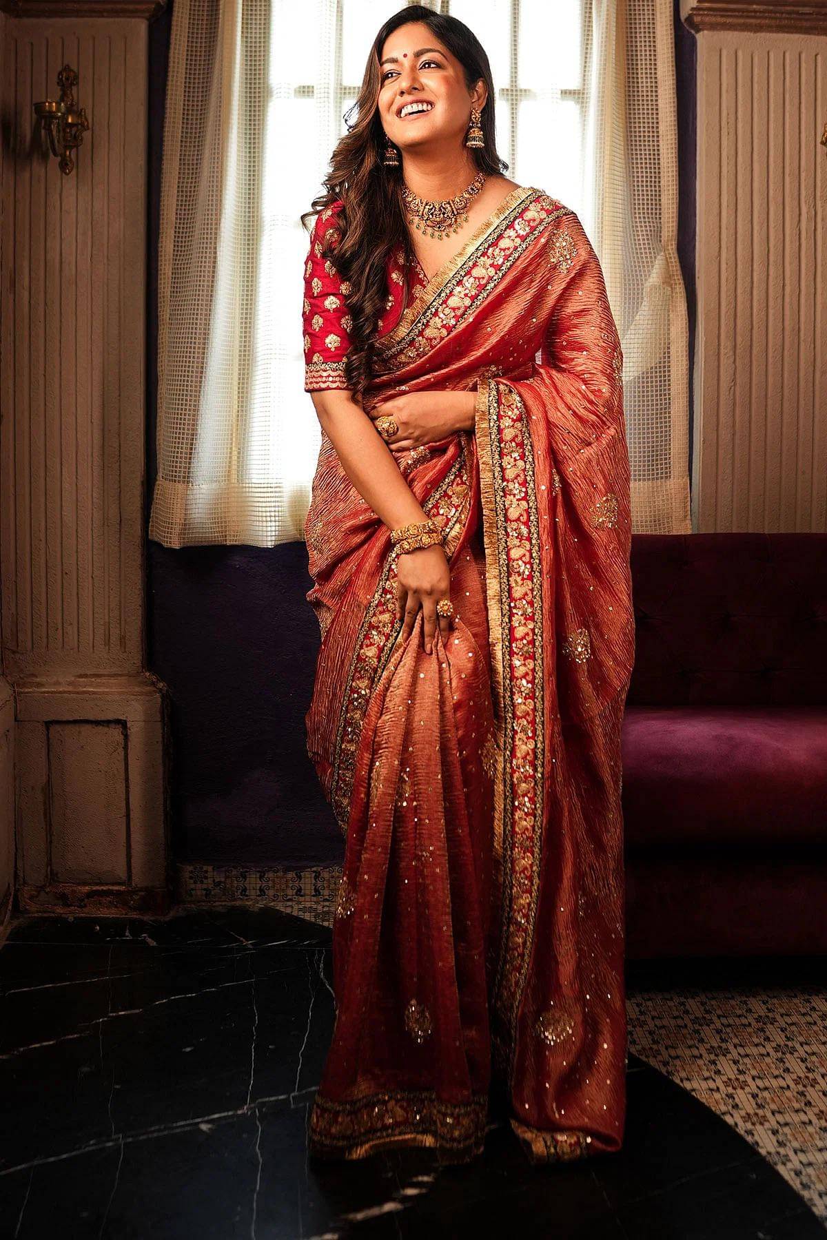 JULEE Net Embroidered Saree With Unstitched Blouse Piece ( Red ) JULEE Net Embroidered Saree With Unstitched Blouse Piece ( Red )