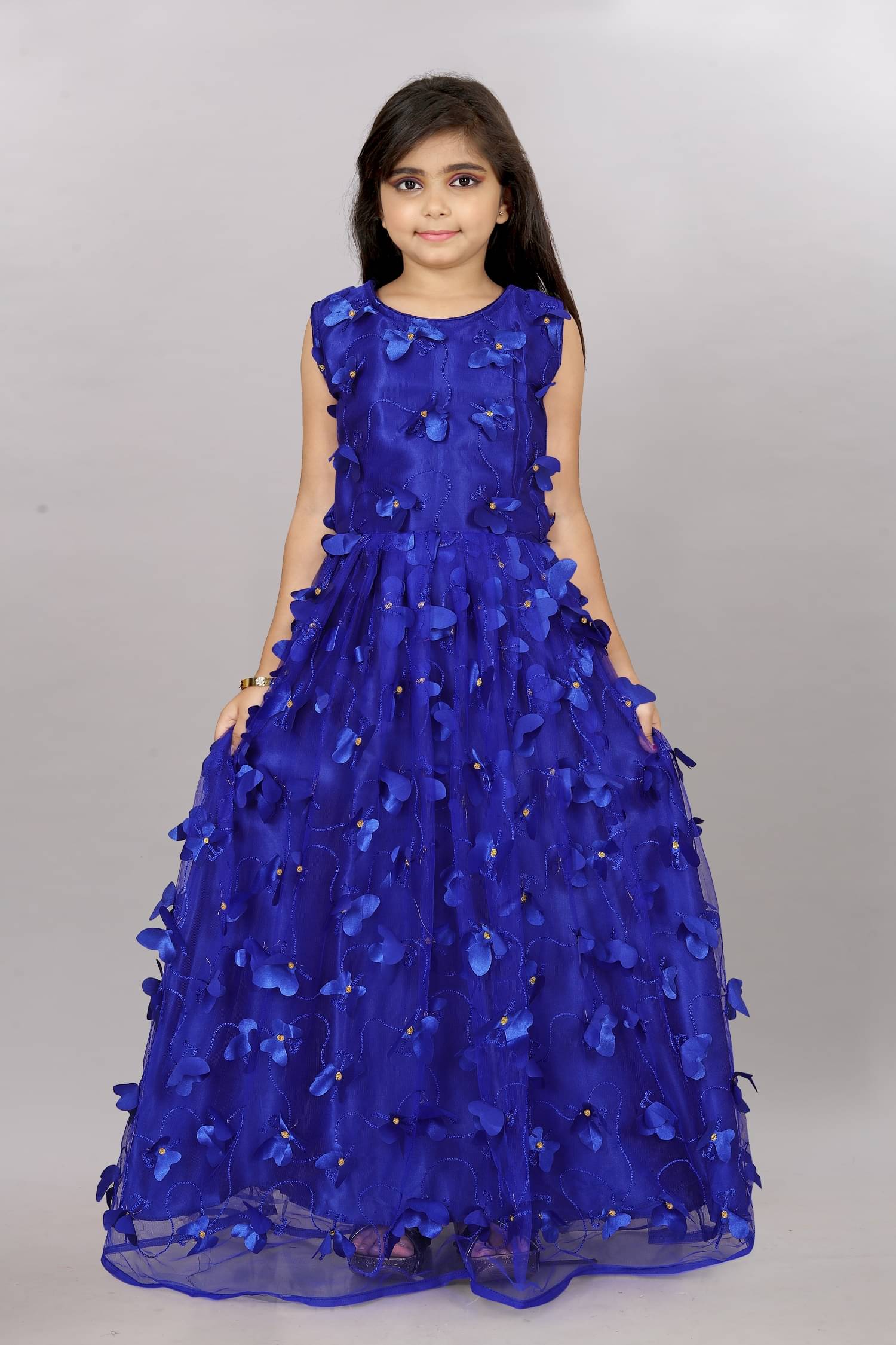 JULEE Net Gown For Girls ( Pack of 1 , Royal Blue ) JULEE Net Gown For Girls ( Pack of 1 , Royal Blue )