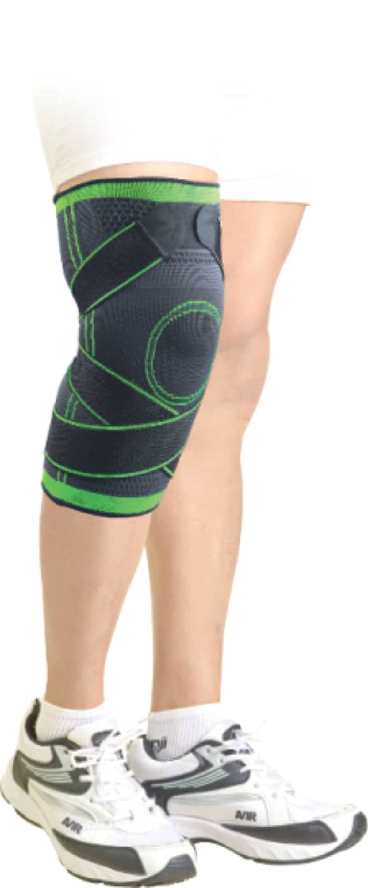 JUSTIFIT Unisex Knee Straps Single Green ( L - Size )