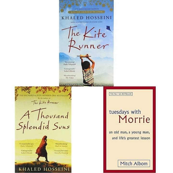     			Kite Runner & Thousand Splendid &Tuesdays Morrie By Khaled Hosseini &Mitch Albom