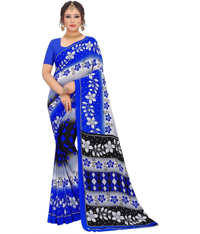LEELAVATI Georgette Printed Saree With Unstitched Blouse Piece ( Multicolor ) LEELAVATI Georgette Printed Saree With Unstitched Blouse Piece ( Multicolor )