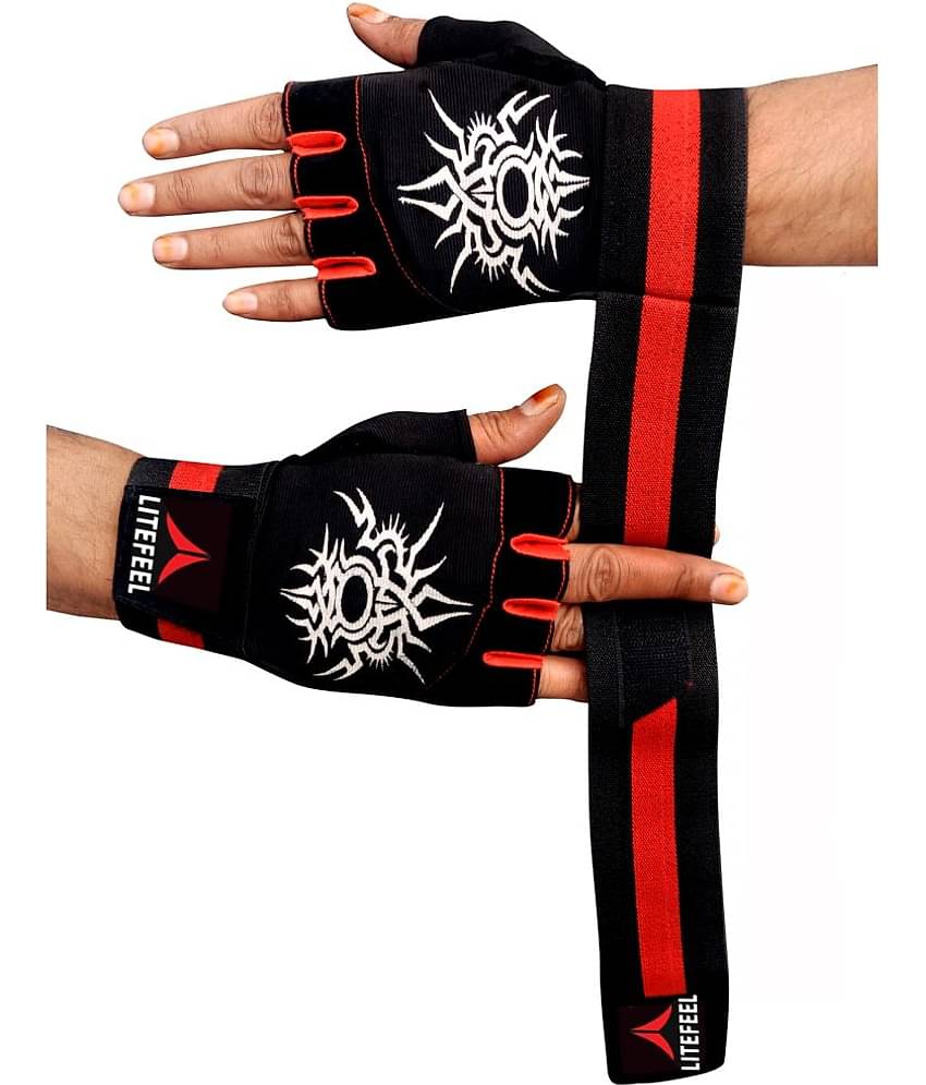 Wrist Support Gloves Unisex Polyester Gym Gloves For Advanced Fitness Training and Workout With Half-Finger Length