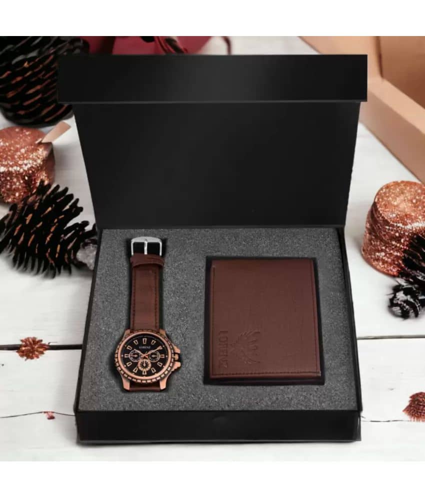Lorenz Brown PU Analog Men's Watch